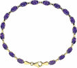 14K Yellow Gold Natural Amethyst 7.25" Bracelet