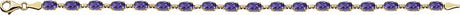 14K Yellow Gold Natural Amethyst 7 1/4" Bracelet