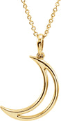 14K Yellow 25.7x4.7 mm Crescent Moon 16" Necklace