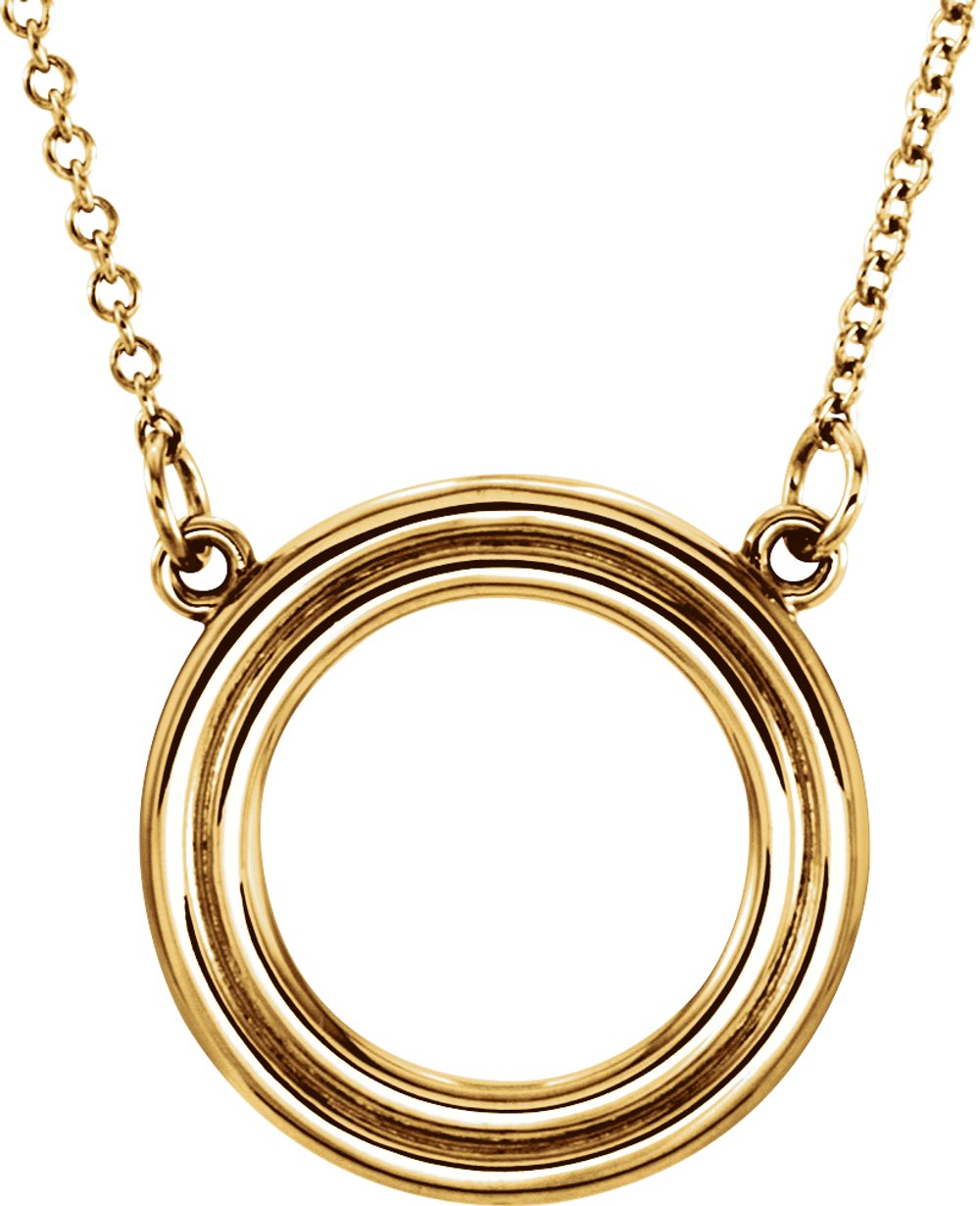 14K Yellow Circle 16" Necklace