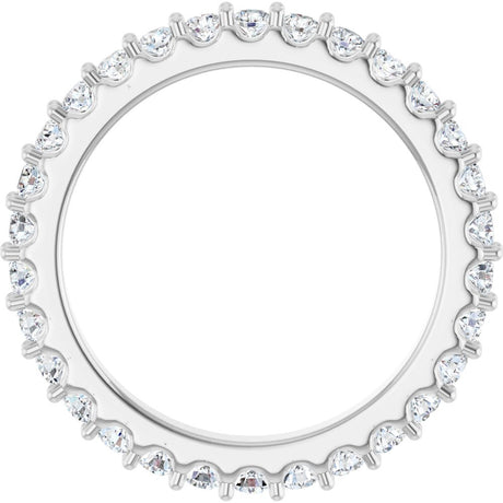 14K White Gold 7/8 CTW Natural Diamond Eternity Band Size 6.5