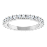14K White Gold 7/8 CTW Natural Diamond Eternity Band Size 6.5