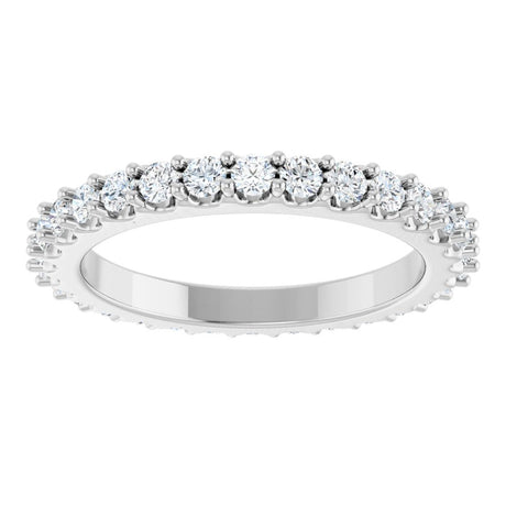 14K White Gold 7/8 CTW Natural Diamond Eternity Band Size 6.5