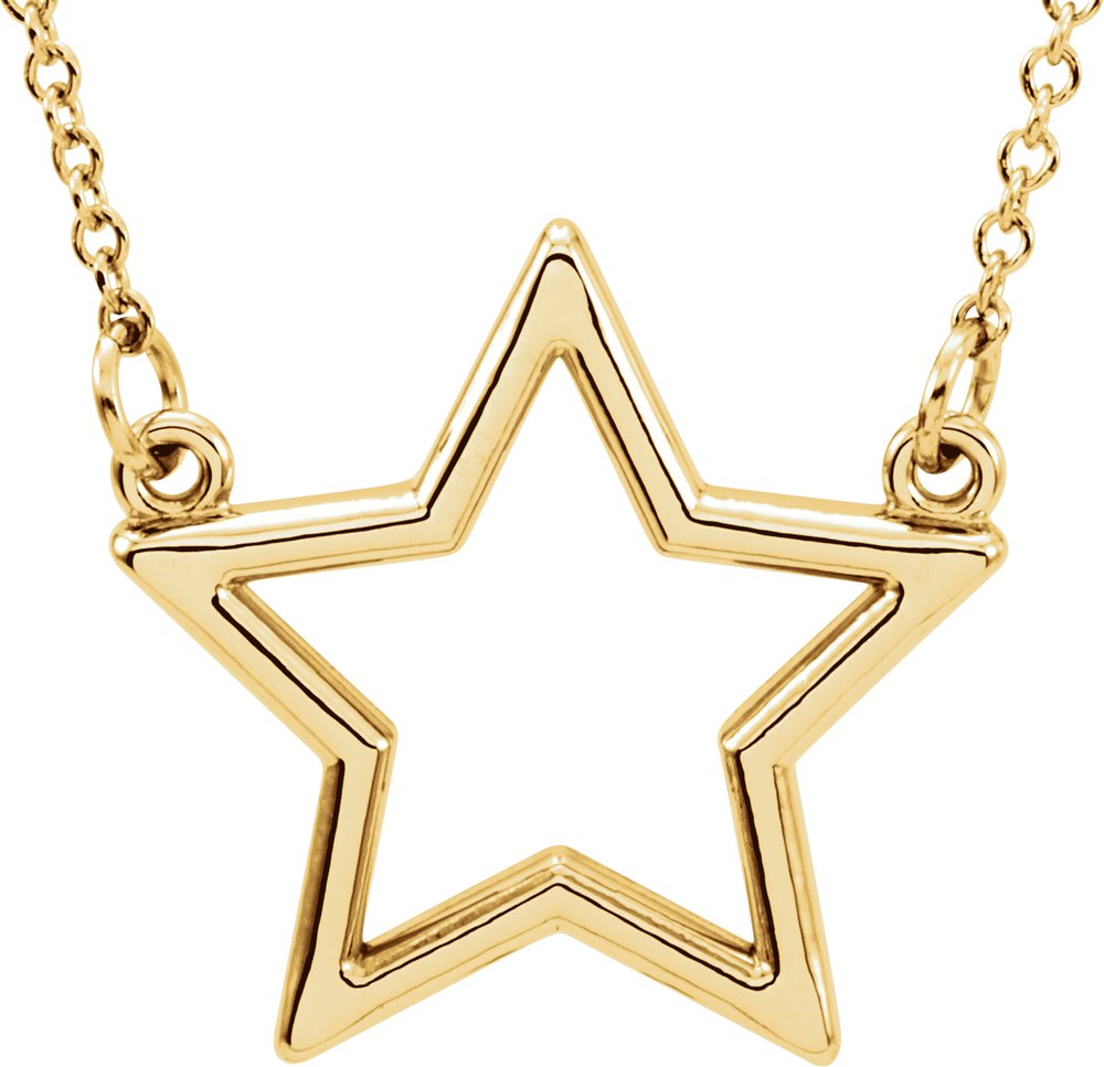 14K Yellow Star 16" Necklace 