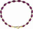 14K Yellow Gold Lab-Grown Ruby 7.25" Bracelet