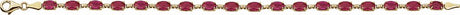 14K Yellow Gold Lab-Grown Ruby 7 1/4" Bracelet