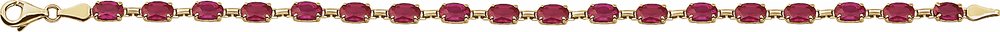 14K Yellow Gold Lab-Grown Ruby 7 1/4" Bracelet