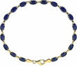 14K Yellow Lab-Grown Blue Sapphire 7.25" Bracelet