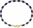 14K Yellow Gold Lab-Grown Blue Sapphire 7 1/4" Bracelet