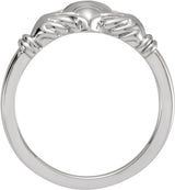 14K White Claddagh Ring