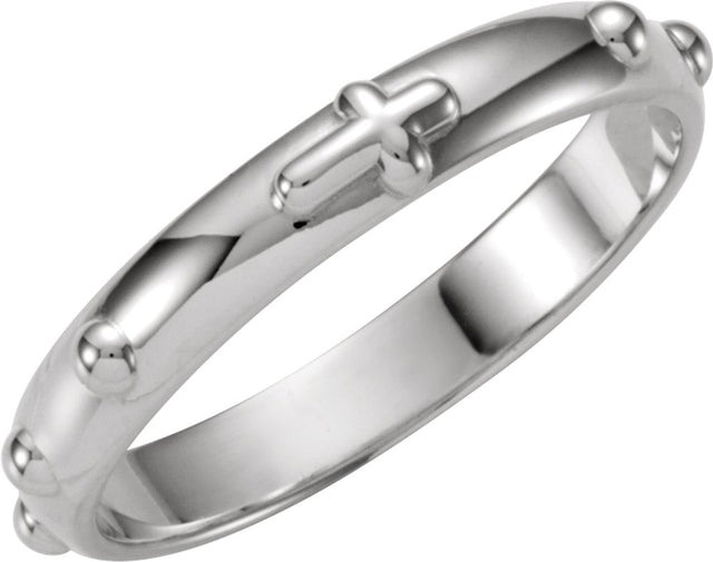 Sterling Silver 3.2 mm Rosary Ring Size 6 