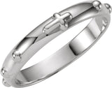 Sterling Silver 3.2 mm Rosary Ring Size 6 