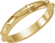 18K Yellow Gold 3.2 mm Rosary Ring Size 7 