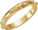18K Yellow Gold 3.2 mm Rosary Ring Size 7 