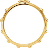 18K Yellow Gold 3.2 mm Rosary Ring Size 7 