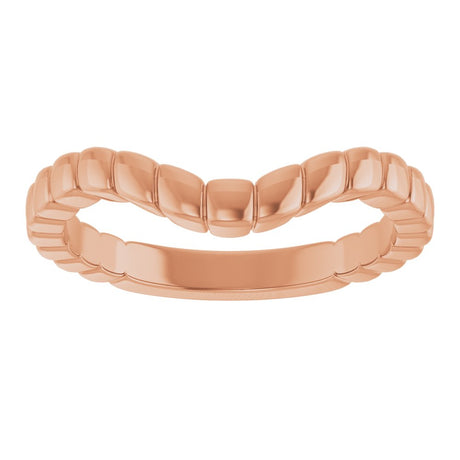 14K Rose Gold Fluted Contour Band