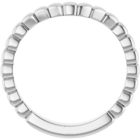 14K White Gold Fluted Contour Band