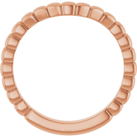 14K Rose Gold Fluted Contour Band