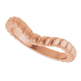 14K Rose Gold Fluted Contour Band