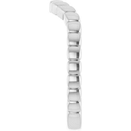 14K White Gold Fluted Contour Band
