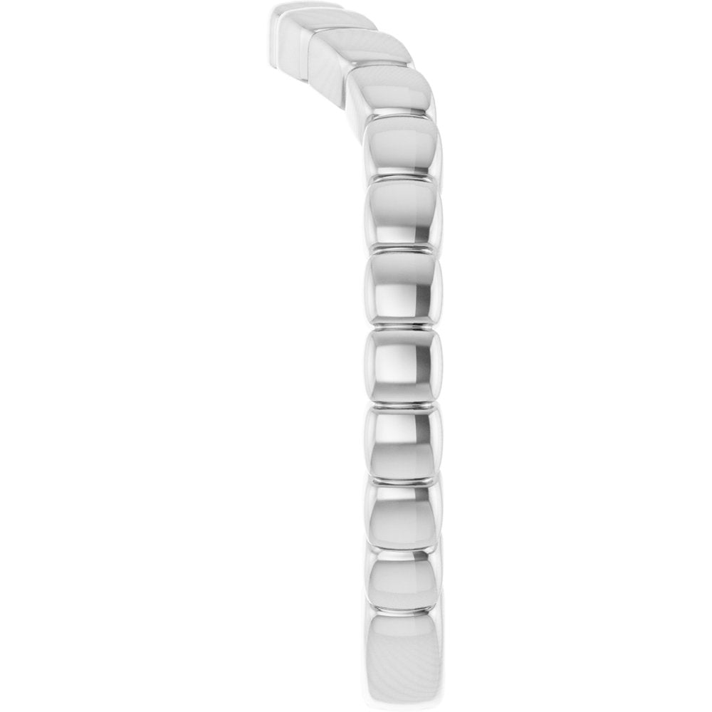 14K White Gold Fluted Contour Band