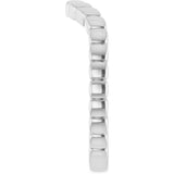 14K White Gold Fluted Contour Band