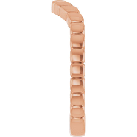 14K Rose Gold Fluted Contour Band