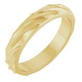 14K Yellow Gold 4 mm Ridged Band Size 10