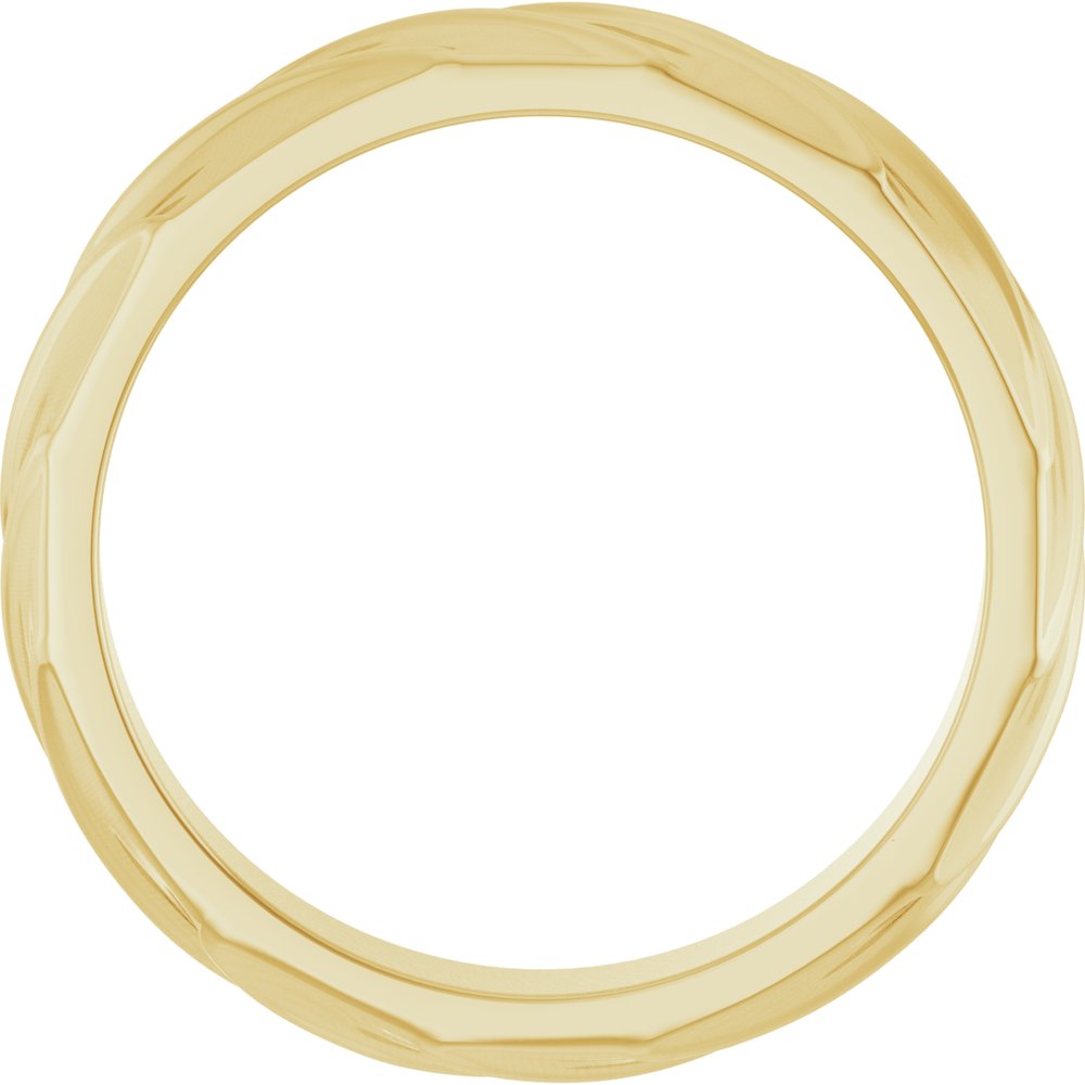 14K Yellow Gold 4 mm Ridged Band Size 10