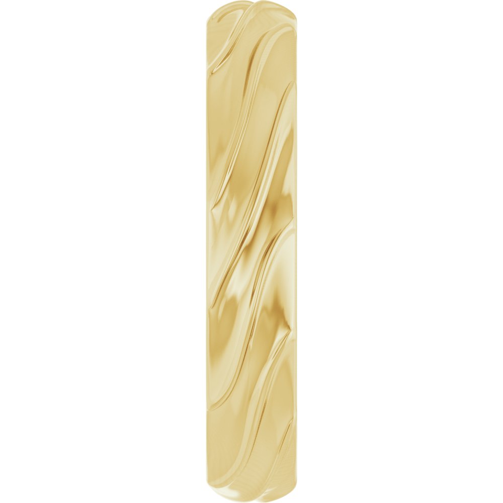 14K Yellow Gold 4 mm Ridged Band Size 10