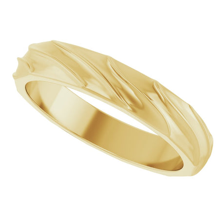 14K Yellow Gold 4 mm Ridged Band Size 10
