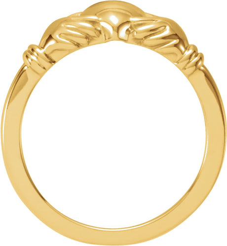 14K Yellow Claddagh Ring