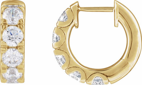 14K Yellow Gold 1 7/8 CTW Lab-Grown Diamond Hinged 14.7 mm Hoop Earrings