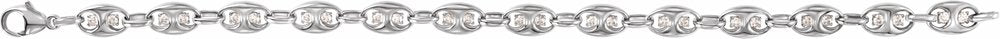 14K White Gold 1 CTW Lab-Grown Diamond Mariner Link 7 1/2" Bracelet