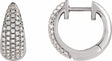 14K White Gold 1/2 CTW Natural Diamond Hinged 14.75 mm Hoop Earrings