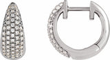 14K White Gold 1/2 CTW Natural Diamond Hinged 14.75 mm Hoop Earrings