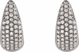14K White Gold 1/3 CTW Natural Diamond Hinged 11 mm Hoop Earrings
