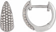 14K White Gold 1/3 CTW Natural Diamond Hinged 11 mm Hoop Earrings