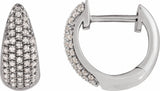 14K White Gold 1/3 CTW Natural Diamond Hinged 11 mm Hoop Earrings