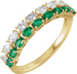 14K Yellow Gold Lab-Grown Emerald & 9/10 CTW Lab-Grown Diamond Ring