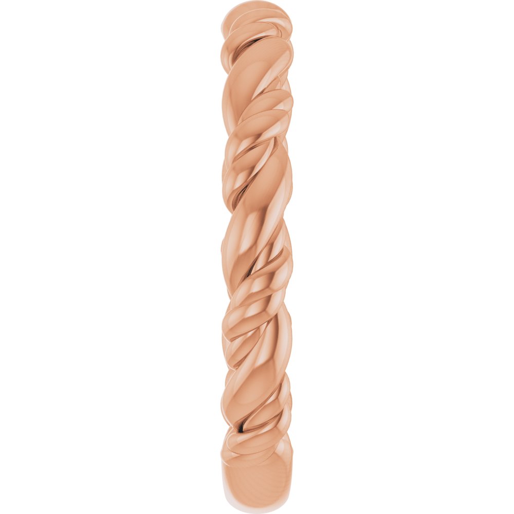 14K Rose Gold Stackable Rope Ring