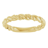 14K Yellow Gold Stackable Rope Ring