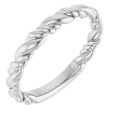 Sterling Silver Stackable Rope Ring