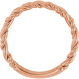 14K Rose Gold Stackable Rope Ring