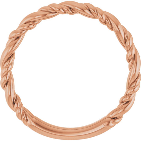 14K Rose Gold Stackable Rope Ring
