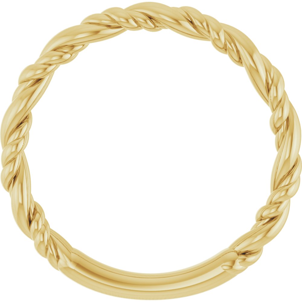 14K Yellow Gold Stackable Rope Ring