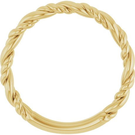 14K Yellow Gold Stackable Rope Ring