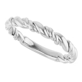 Sterling Silver Stackable Rope Ring