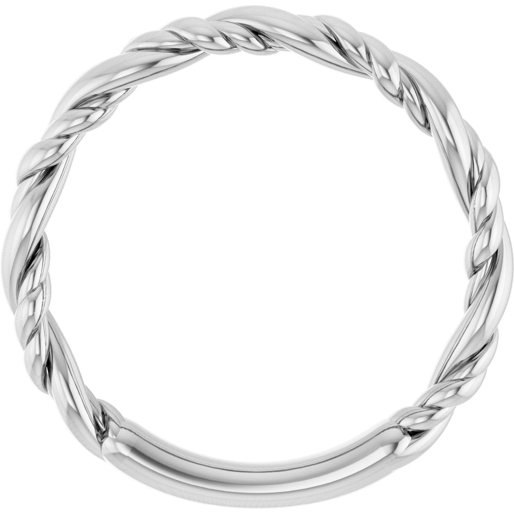 Sterling Silver Stackable Rope Ring