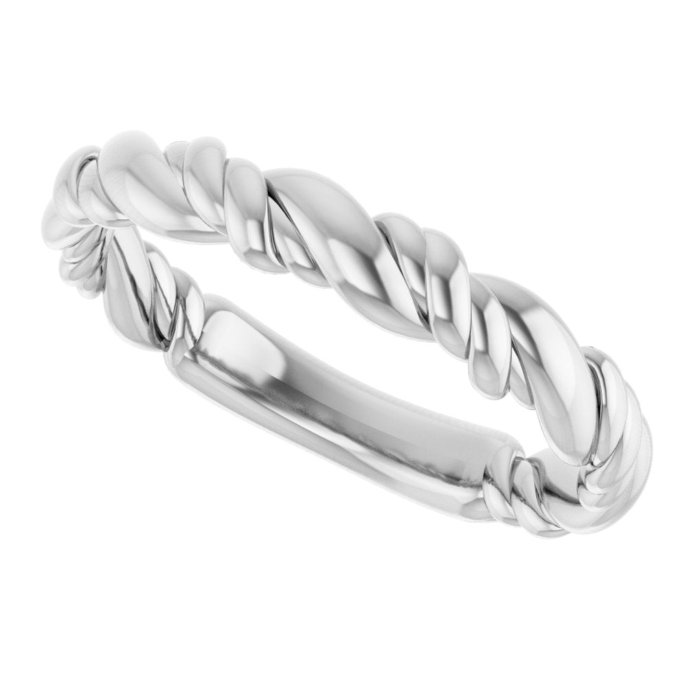 Sterling Silver Stackable Rope Ring